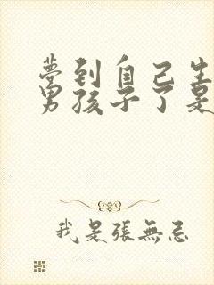 梦到自己生一个男孩子了是什么预兆