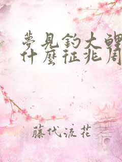 梦见钓大鲤鱼是什么征兆周公解梦