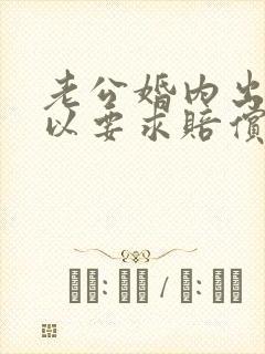 老公婚内出轨可以要求赔偿吗