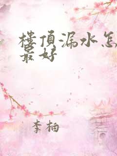 楼顶漏水怎么修最好