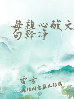母亲心酸文案短句干净