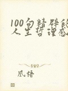 100句精辟的人生哲理感悟语录