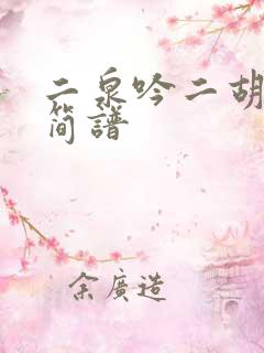 二泉吟二胡g调简谱