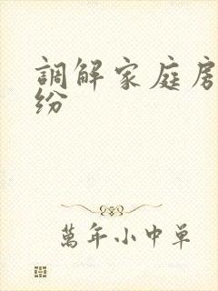 调解家庭房产纠纷