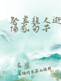 祭奠亲人逝世的伤感句子