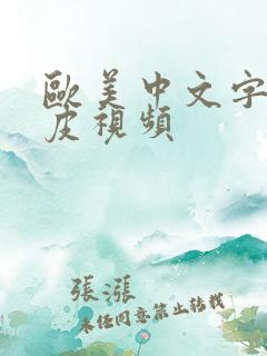 欧美中文字幕日皮视频