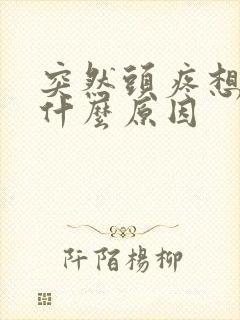 突然头疼想吐是什么原因