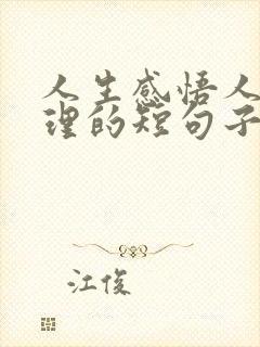 人生感悟人生哲理的短句子