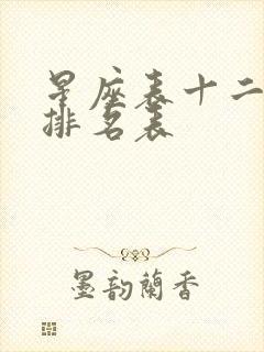 星座表十二星座排名表