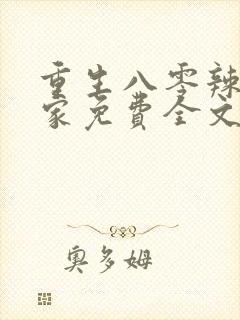 重生八零辣妻当家免费全文阅读