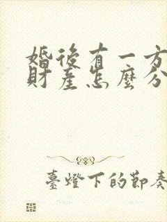 婚后有一方出轨财产怎么分割