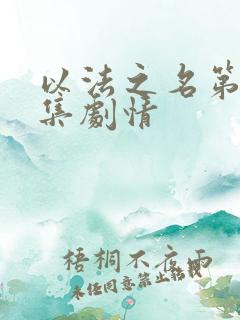 以法之名第30集剧情