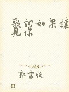 歌词如果让我遇见你