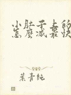 小肚子上的赘肉怎么减最快最简单