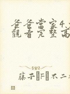 爸爸当家4免费观看完整高清