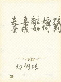 夫妻离婚孩子抚养权如何判决