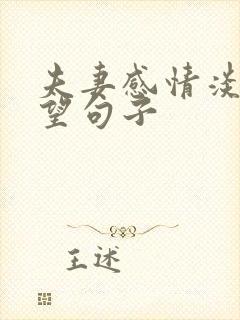 夫妻感情淡了失望句子