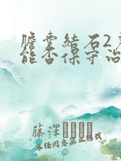 胆囊结石2厘米能否保守治疗