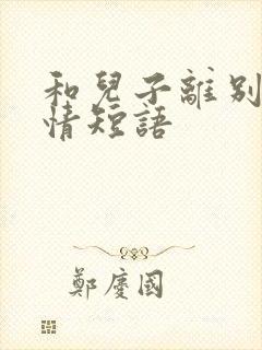 和儿子离别的心情短语