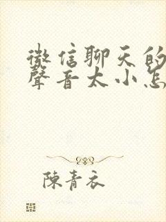 微信聊天的语音声音太小怎么调