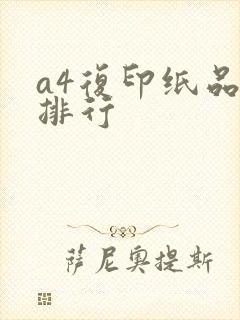 a4复印纸品牌排行