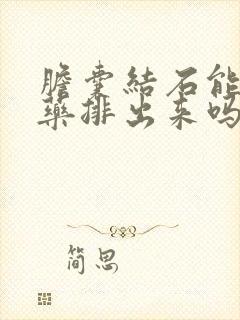 胆囊结石能用中药排出来吗