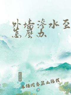 外墙渗水至内墙怎么办