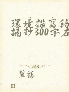环境描写的段落摘抄300字左右