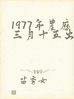 1977年农历三月十五出生的女孩命运