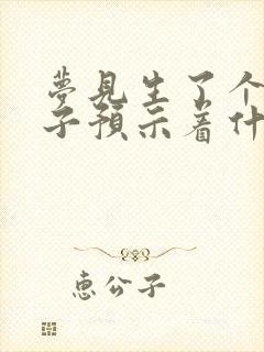 梦见生了个男孩子预示着什么意思