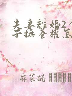 夫妻离婚2个孩子抚养权怎么判定