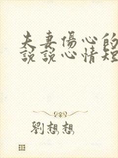 夫妻伤心的句子说说心情短语