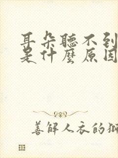 耳朵听不到声音是什么原因