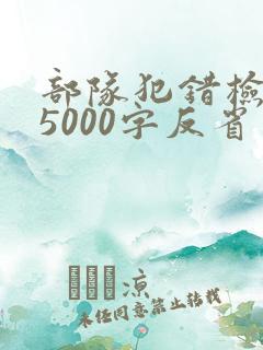 部队犯错检讨书5000字反省自己