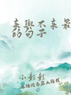 来与不来最精辟的句子