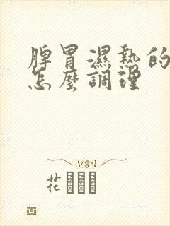 脾胃湿热的症状怎么调理