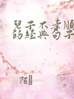 儿子不孝顺父母的经典句子