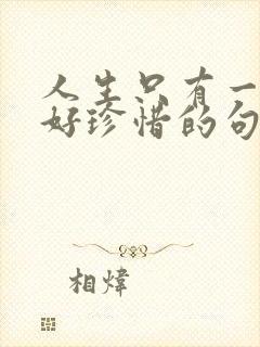 人生只有一次好好珍惜的句子