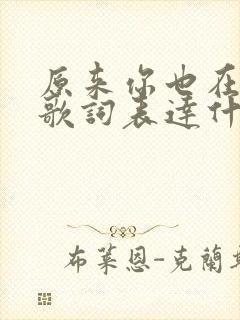 原来你也在这里歌词表达什么感情
