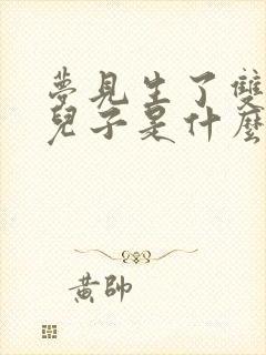 梦见生了双胞胎儿子是什么预兆