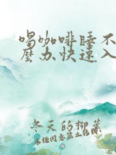 喝咖啡睡不着怎么办快速入睡