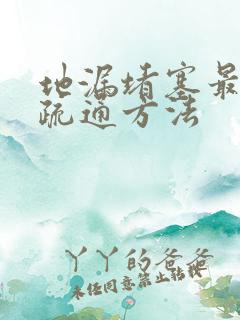 地漏堵塞最快的疏通方法