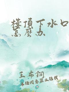 楼顶下水口漏水怎么办