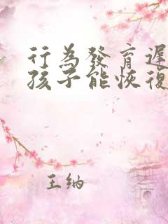 行为发育迟缓的孩子能恢复正常吗