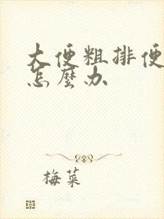 大便粗排便困难怎么办