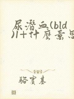 尿潜血(bld)1+什么意思