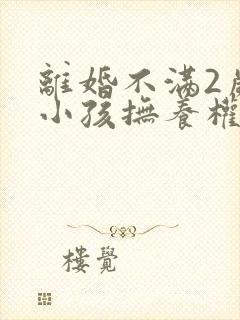 离婚不满2岁的小孩抚养权归谁