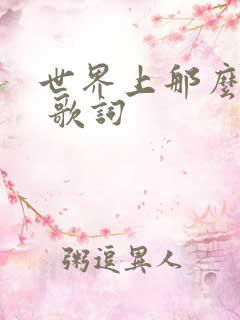 世界上那么多人 歌词