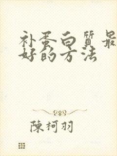 补蛋白质最快最好的方法