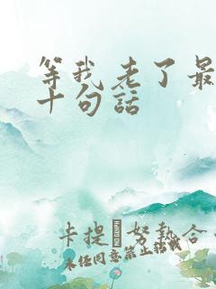 等我老了最经典十句话